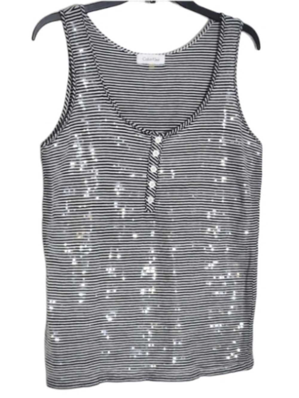 Calvin Klein Striped Sparkle Tank Top